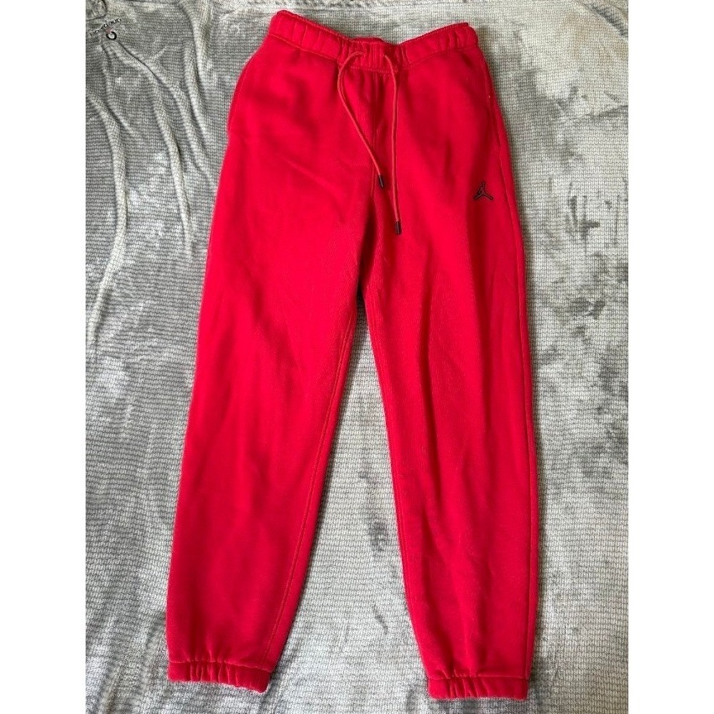 Jordan Essentials Fleece Pants Red Jumpman Joggers Sweatpants Small 30x29